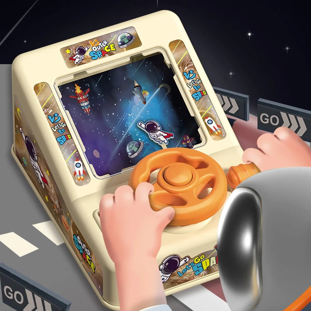 6741 Children Astronaut Racing Car Steering Wheel Simulator Driving Wheel Educational Toy for Kids Boys Girls - 5