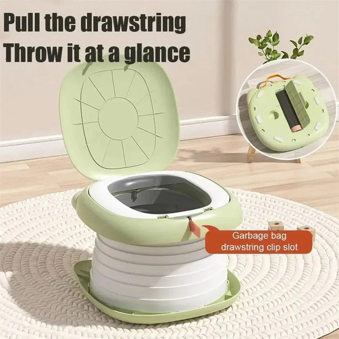 RJ101 Foldable ABS+PP+PU Mat Baby Toilet Travel Potty Seat for Outdoor Activities - Green - 4