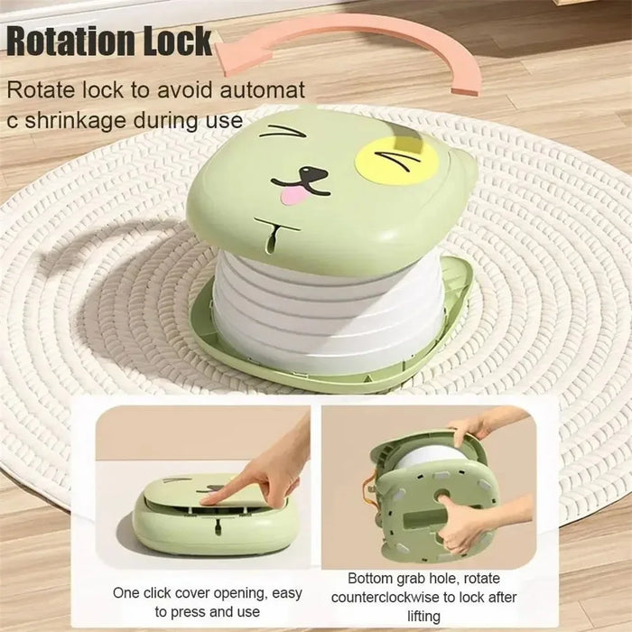 RJ101 Foldable ABS+PP+PU Mat Baby Toilet Travel Potty Seat for Outdoor Activities - Green - 5