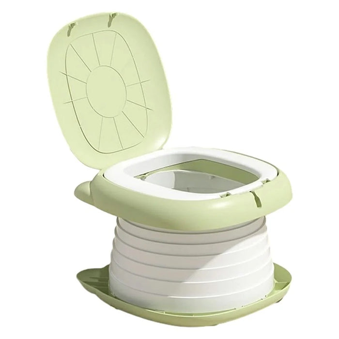 RJ101 Foldable ABS+PP Baby Toilet Potty Seat for Toddler Travel Outdoor Camping - Green - 1