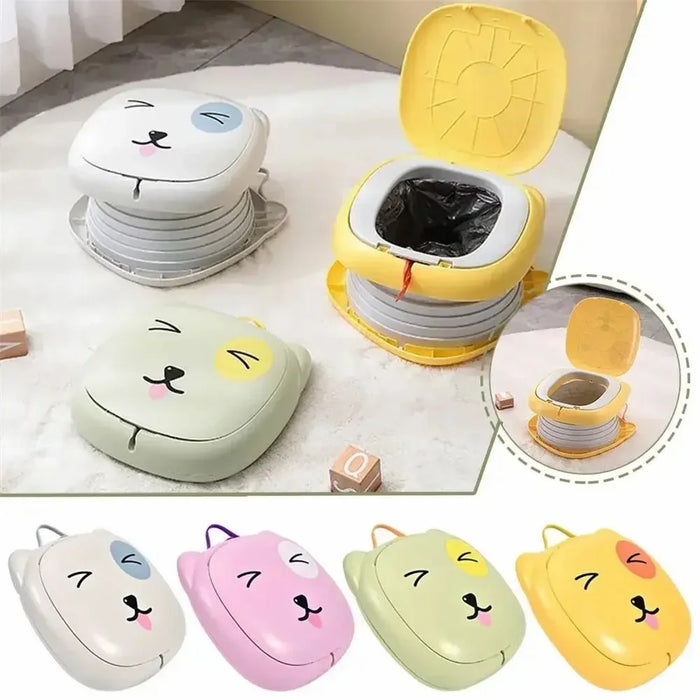 RJ101 Foldable ABS+PP Baby Toilet Potty Seat for Toddler Travel Outdoor Camping - Green - 2