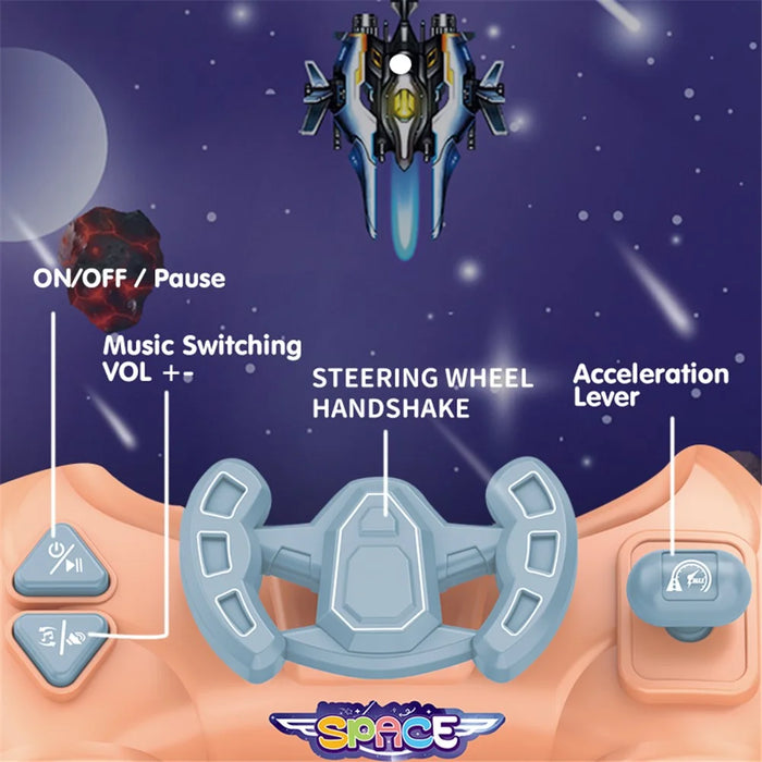 3602 18 Levels Adventure Arcade Space Fighter Game Console for Kids Educational Toy - Pink - 3