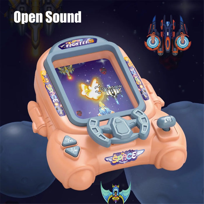 3602 18 Levels Adventure Arcade Space Fighter Game Console for Kids Educational Toy - Pink - 5