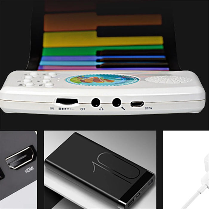 49 Keys Piano Keyboard Rechargeable Roll Up Silicone Electronic Organ Built-in Speaker for Children Beginner - Multi-color - 3