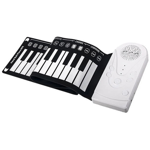 HQA2-49 49-Key Portable Folding Piano Children Beginner Musical Instrument Roll-Up Keyboard - White - 1