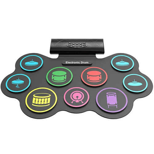 MD868 Portable Roll-Up Electronic Drum Dual Speakers Kids Adults Practice Drum Toy - EU Plug - 1