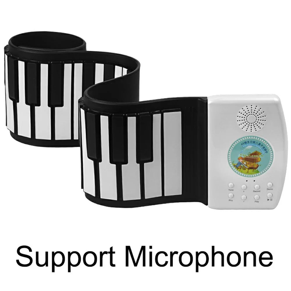 PM49 49-Key Portable Folding Piano Children Beginner Roll-Up Keyboard Musical Instrument Toy - 5