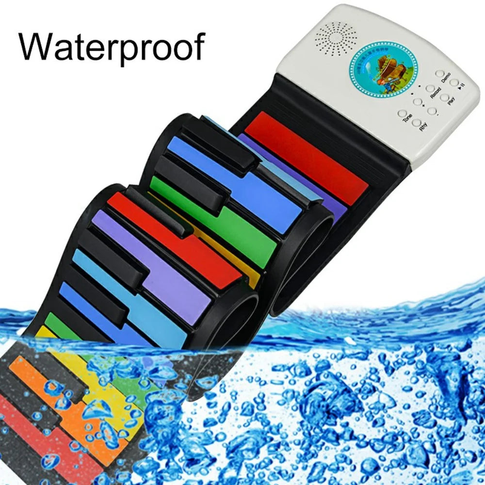 PM49 49-Key Portable Folding Piano Rainbow Color Children Beginner Roll-Up Keyboard Musical Instrument Toy - 5