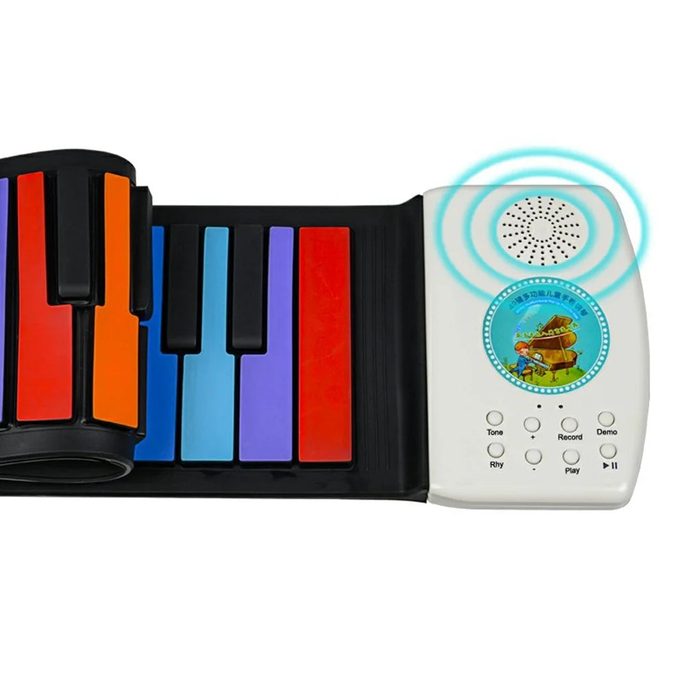 PM49 49-Key Portable Folding Piano Rainbow Color Children Beginner Roll-Up Keyboard Musical Instrument Toy - 6