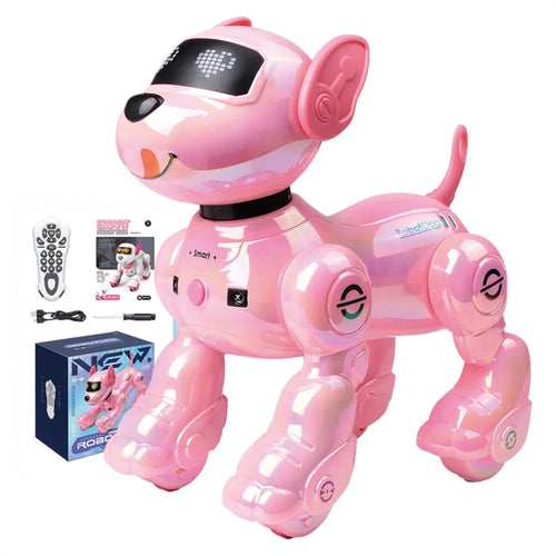 Smart Robots Dog Toy Programmable Interactive RC Robotic Pets with Touch Sensors and Music Dancing - Pink - 1
