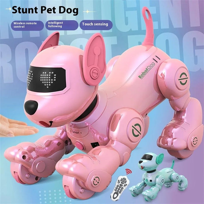 Smart Robots Dog Toy Programmable Interactive RC Robotic Pets with Touch Sensors and Music Dancing - Pink - 3