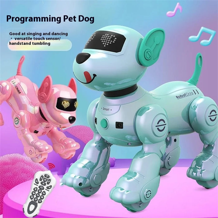 Smart Robots Dog Toy Programmable Interactive RC Robotic Pets with Touch Sensors and Music Dancing - Pink - 5