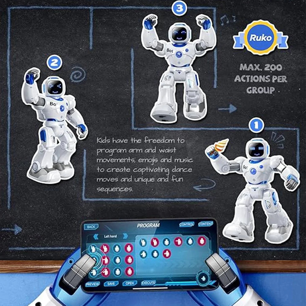 Smart RC Robot Toy Electric Educational Toy with Voice Dancing Dialogue Programming for Children - 4