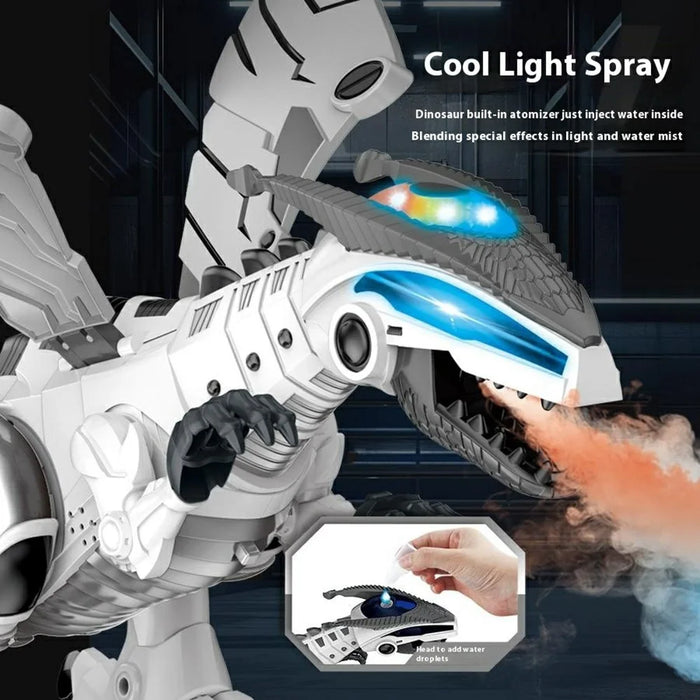 Y333-87 Electric Dinosaur Toy Walking Misting Dragon Model with Sound  /  Light Function for Kids - Blue - 4