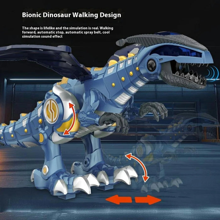 Y333-87 Electric Dinosaur Toy Walking Misting Dragon Model with Sound  /  Light Function for Kids - Blue - 5