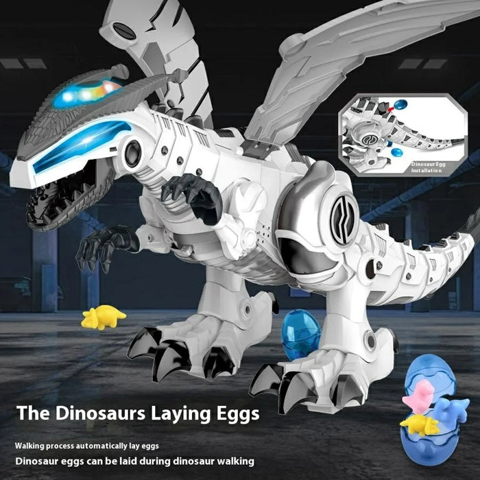 Y333-87 Electric Dinosaur Toy Walking Misting Dragon Model with Sound  /  Light Function for Kids - Blue - 6