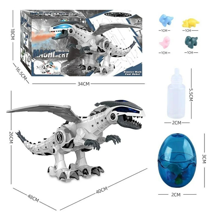 Y333-87 Electric Dinosaur Toy Walking Misting Dragon Model with Sound  /  Light Function for Kids - Blue - 7