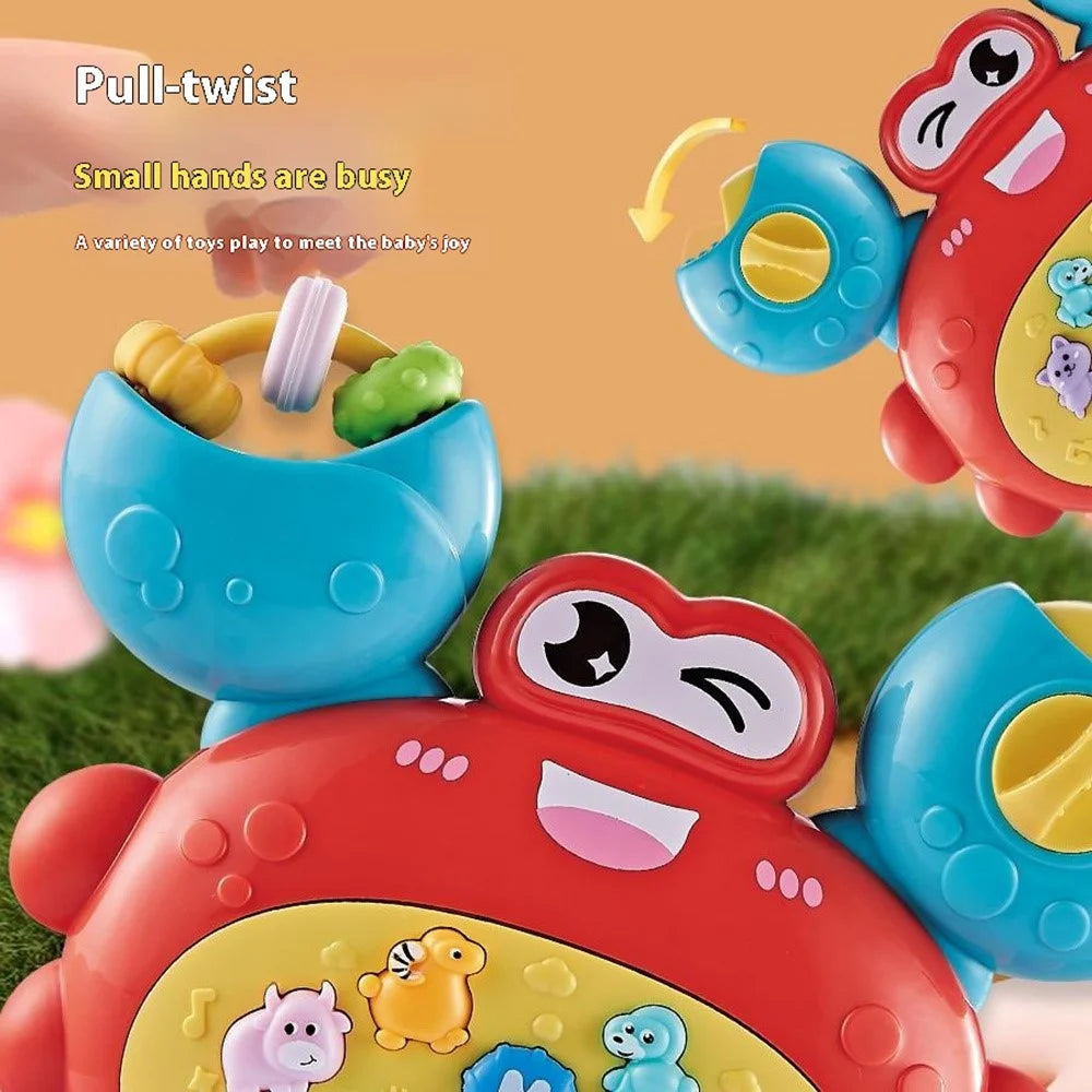 Children Early Education Electronic Keyboard Toy Baby Cartoon Animal Piano with Light Sound (Random Color) - Crab - 4