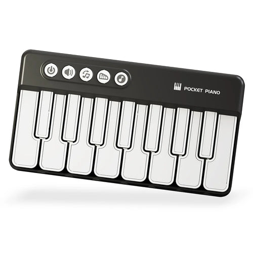 CY-8047B Pocket Flash Piano 15 Keys Mini Electronic Keyboard Portable Instrument Toy - Black - 1