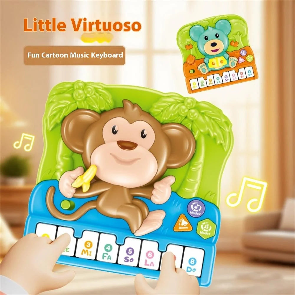 Children Electronic Keyboard Piano Toy  Cartoon Design Musical Instrument Early Educational Toy - Monkey - 2