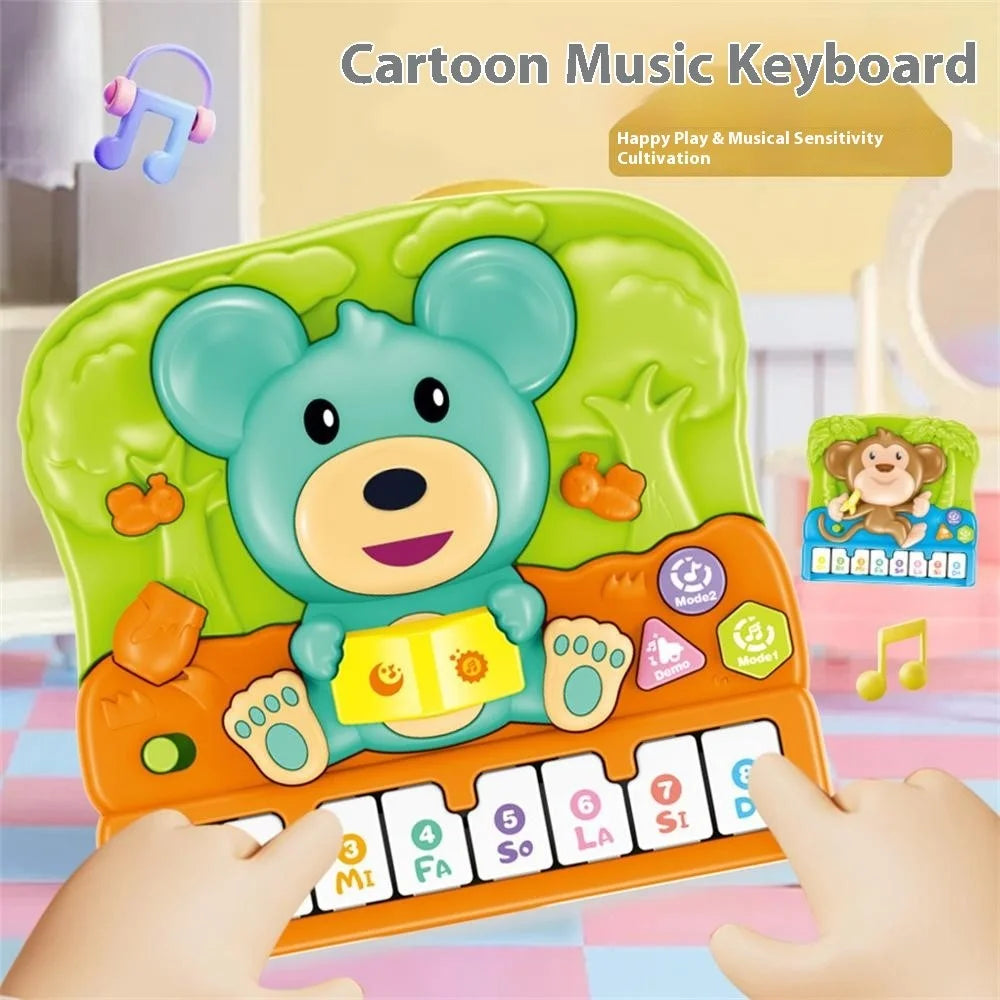 Children Electronic Keyboard Piano Toy  Cartoon Design Musical Instrument Early Educational Toy - Monkey - 3