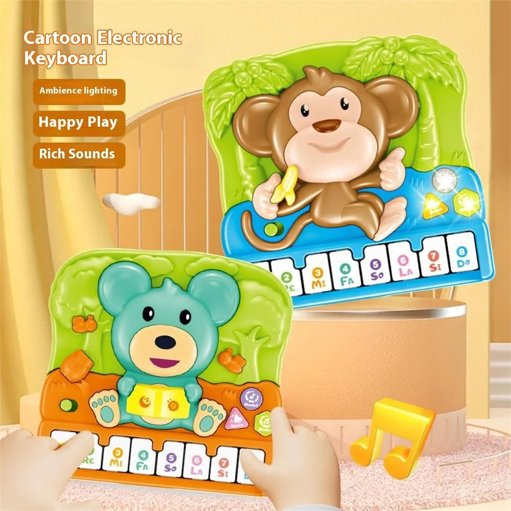 Children Electronic Keyboard Piano Toy  Cartoon Design Musical Instrument Early Educational Toy - Monkey - 4