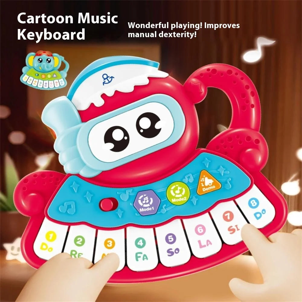 Children Electronic Keyboard Piano Toy  Cartoon Design Musical Instrument Early Educational Toy - Monkey - 5