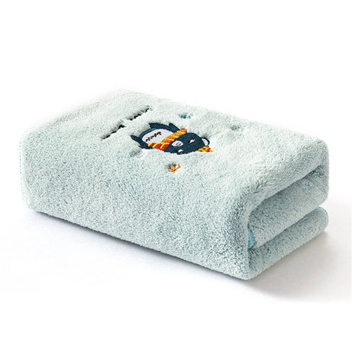 Thickened Towel Ultra Soft Absorbent Towel Newborn Bath Face Towel Baby Washcloths - Light Green - 1