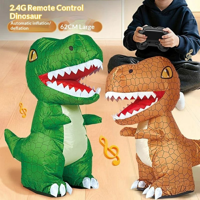 SJL7616 Inflatable Dinosaur 2.4G Wireless Remote Control Electric Tyrannosaurus Rex Kids Toy with Music - Green - 3