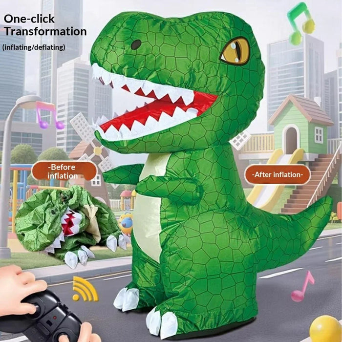 SJL7616 Inflatable Dinosaur 2.4G Wireless Remote Control Electric Tyrannosaurus Rex Kids Toy with Music - Green - 4