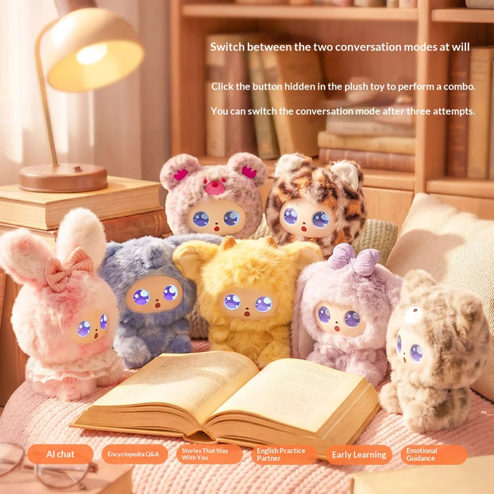 JOPARK AI Storytelling Companion Plush Toy for Kids Bluetooth-compatible WiFi Interactive Robot Doll - Pink - 2