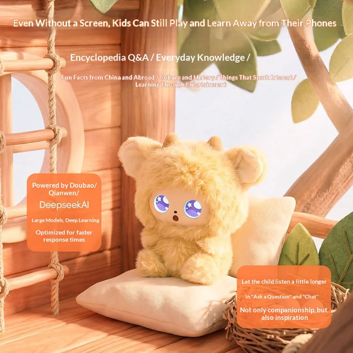JOPARK AI Storytelling Companion Plush Toy for Kids Bluetooth-compatible WiFi Interactive Robot Doll - Pink - 6