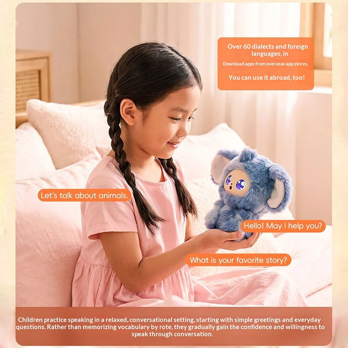 JOPARK AI Storytelling Companion Plush Toy for Kids Bluetooth-compatible WiFi Interactive Robot Doll - Pink - 7