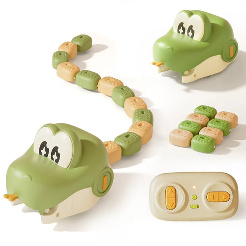 QC-2020Y Electric Remote Control Snake Game USB Rechargeable Interactive Toy for Kids - Green - 1