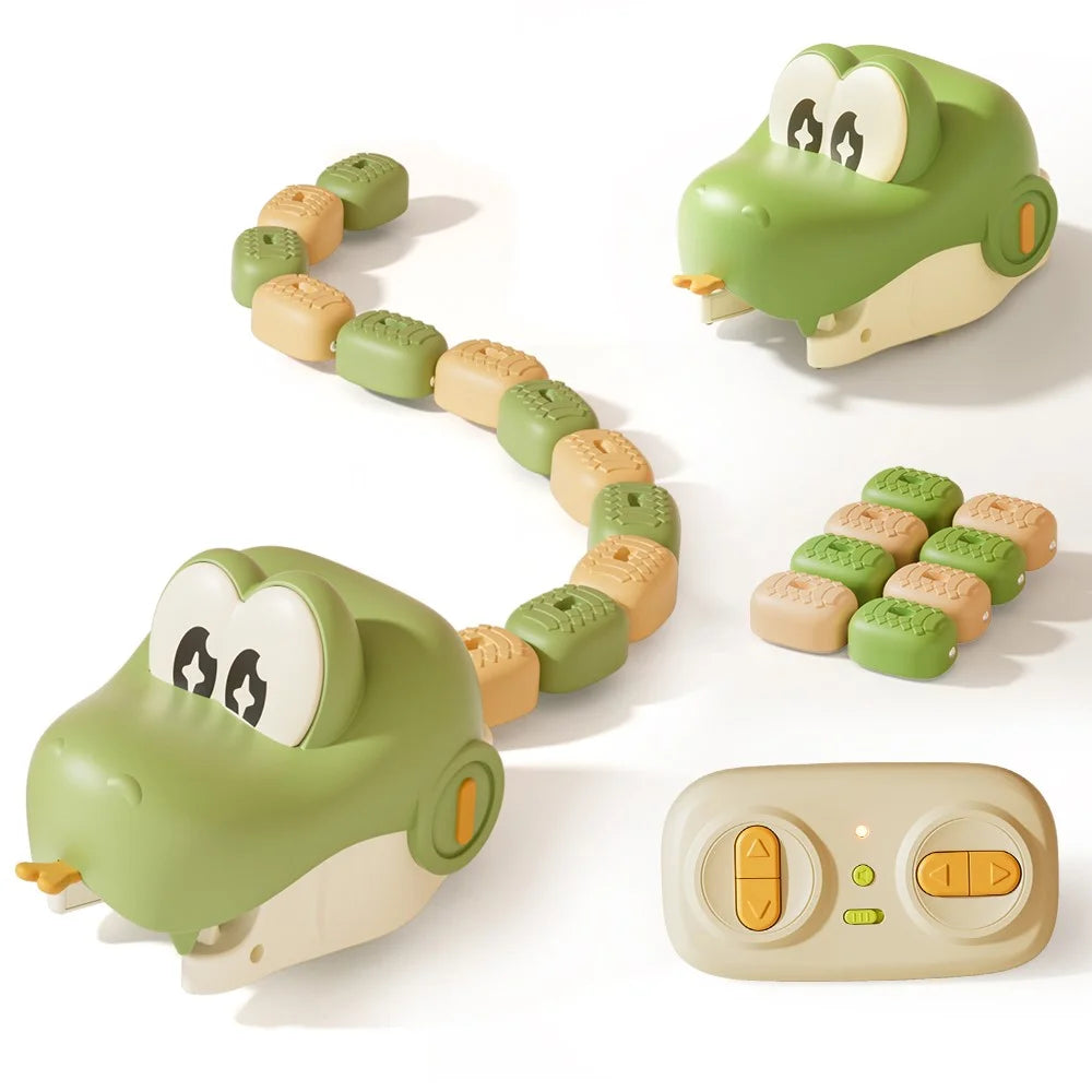 QC-2020Y Electric Remote Control Snake Game USB Rechargeable Interactive Toy for Kids - Green - 1