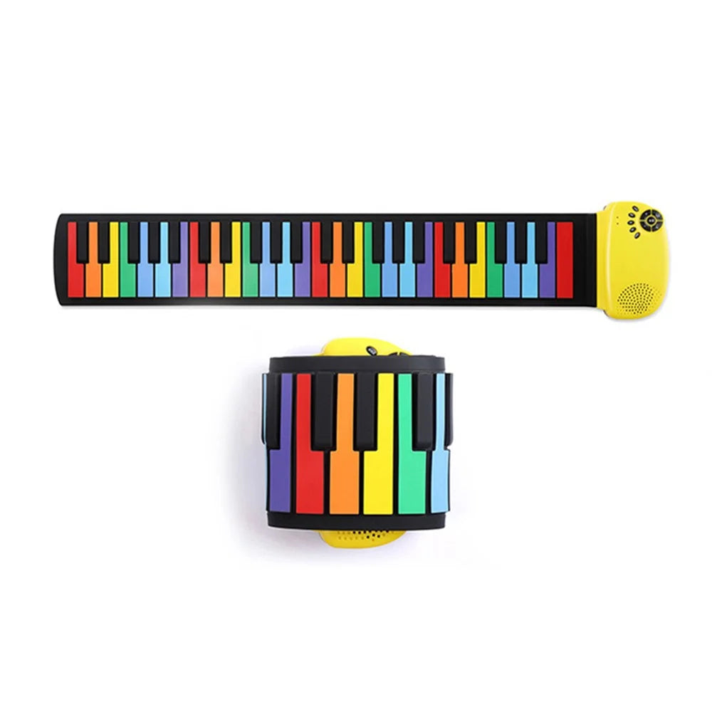 RP49P2-C 49 Keys Folding Piano Hand-Rolled Colourful Portable Beginner Electronic Keyboard for Adults, Children - 1