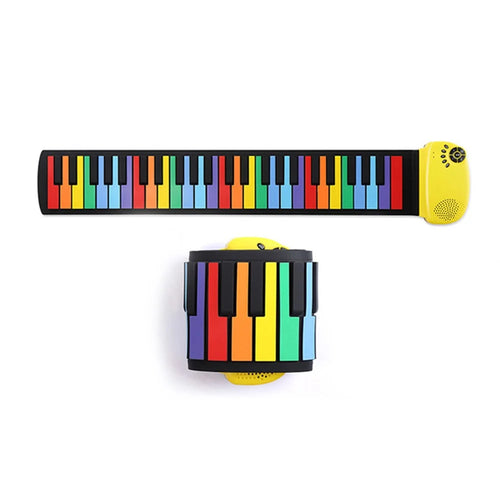 RP49P2-C 49 Keys Folding Piano Hand-Rolled Colourful Portable Beginner Electronic Keyboard for Adults, Children - 1