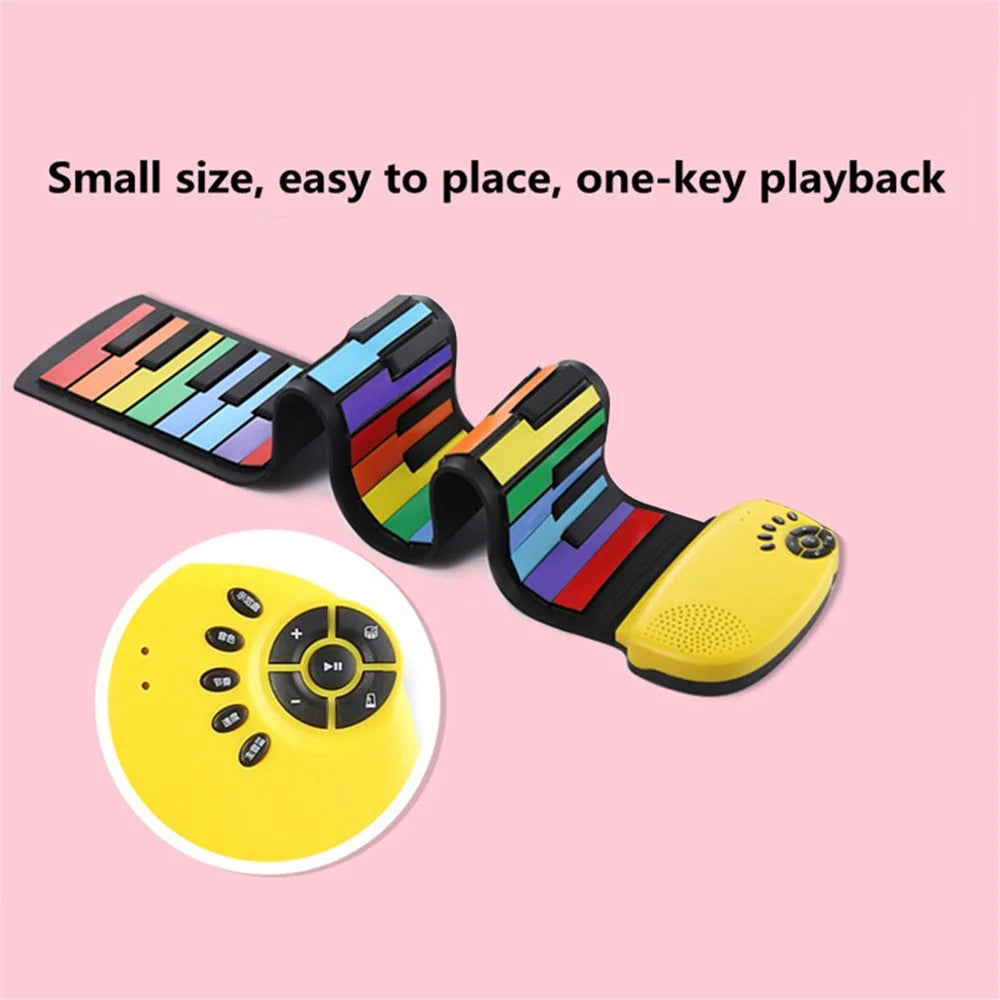 RP49P2-C 49 Keys Folding Piano Hand-Rolled Colourful Portable Beginner Electronic Keyboard for Adults, Children - 4
