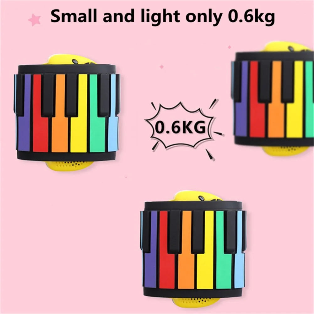 RP49P2-C 49 Keys Folding Piano Hand-Rolled Colourful Portable Beginner Electronic Keyboard for Adults, Children - 5