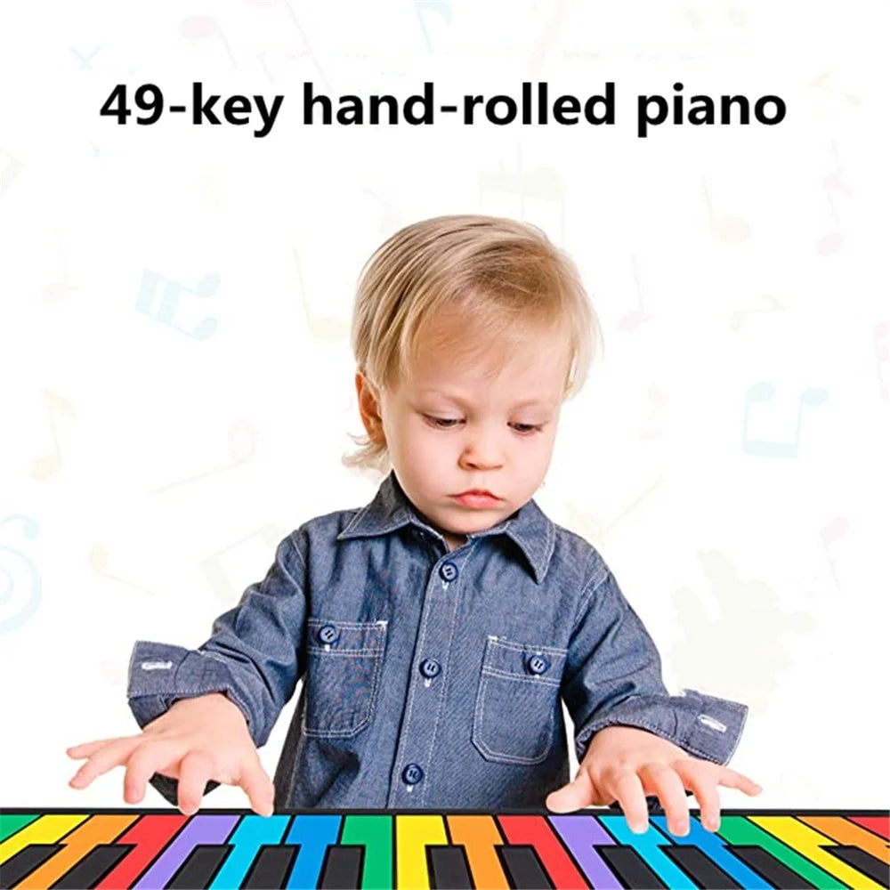 RP49P2-C 49 Keys Folding Piano Hand-Rolled Colourful Portable Beginner Electronic Keyboard for Adults, Children - 7