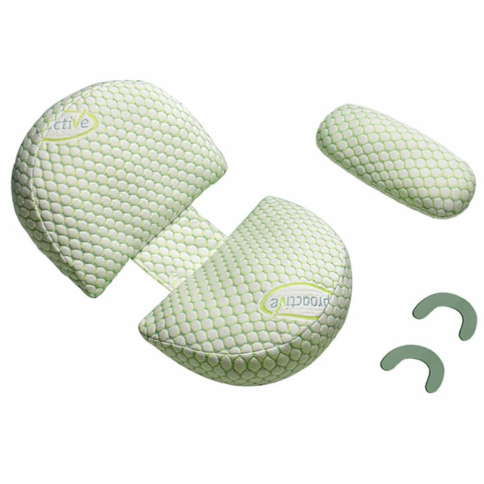 Side Sleeper Pregnancy Pillow U-Shaped Double Wedge Maternity Pillow with Detachable Adjustable Pillow Support for Body, Belly, Back - Green - 1
