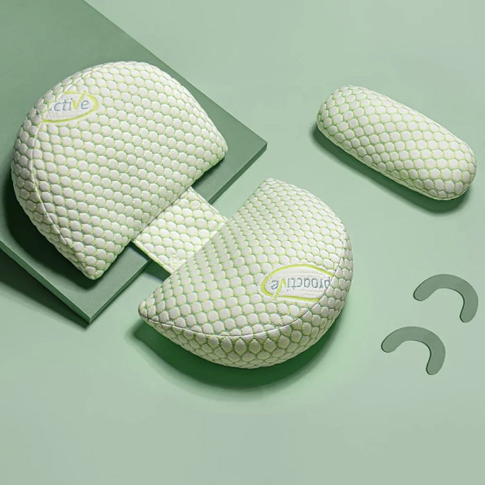 Side Sleeper Pregnancy Pillow U-Shaped Double Wedge Maternity Pillow with Detachable Adjustable Pillow Support for Body, Belly, Back - Green - 2
