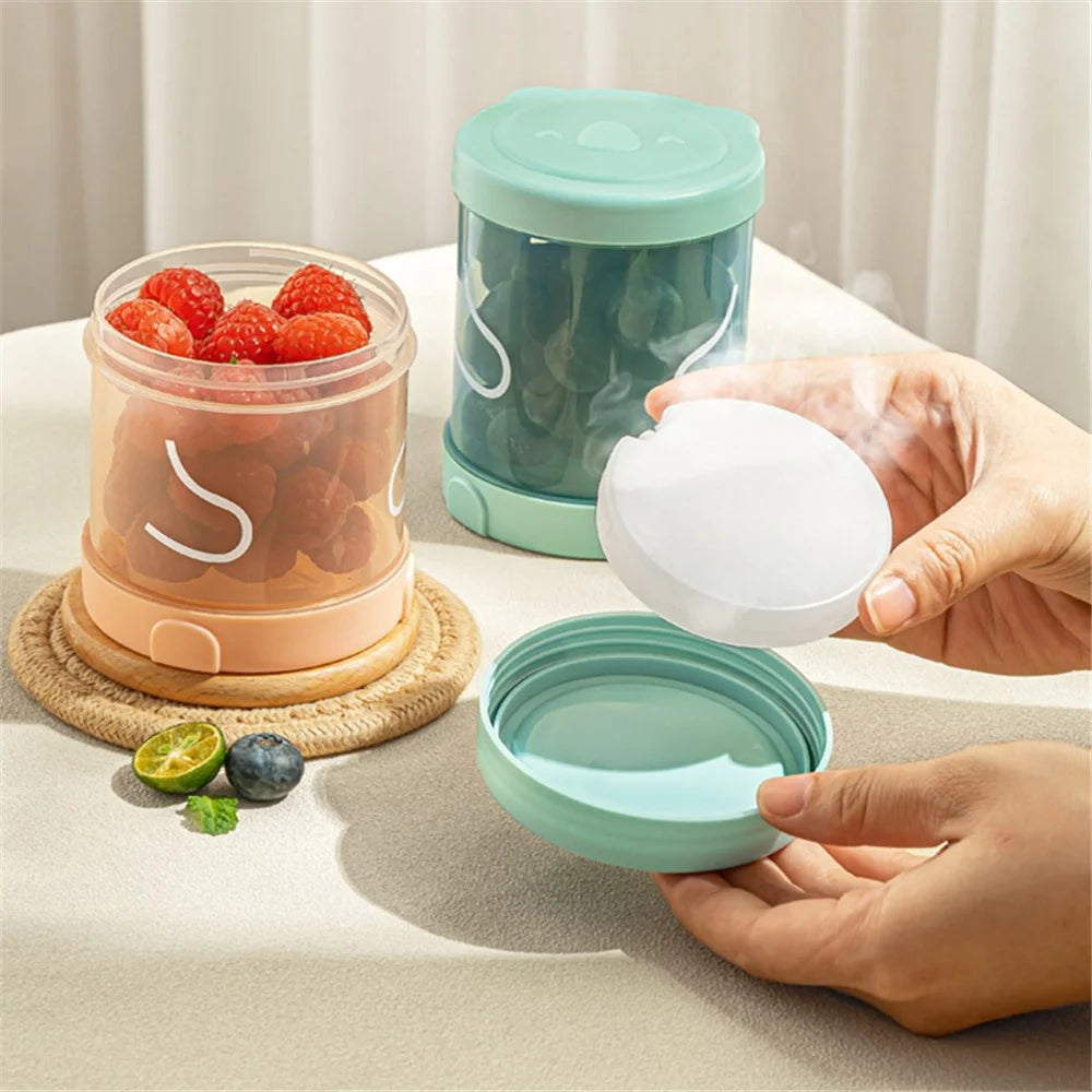 HOGOKIDS Food Container with Ice Box Fruit Multigrain Storage Refrigerator Food Case ST (BPA Free, No FDA Certificate) - Blue / 300ml - 2