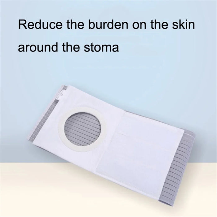 Postoperative Ostomy Belt Elastic Ostomy Hernia Support Band with Stoma Opening - Grey / S - 5