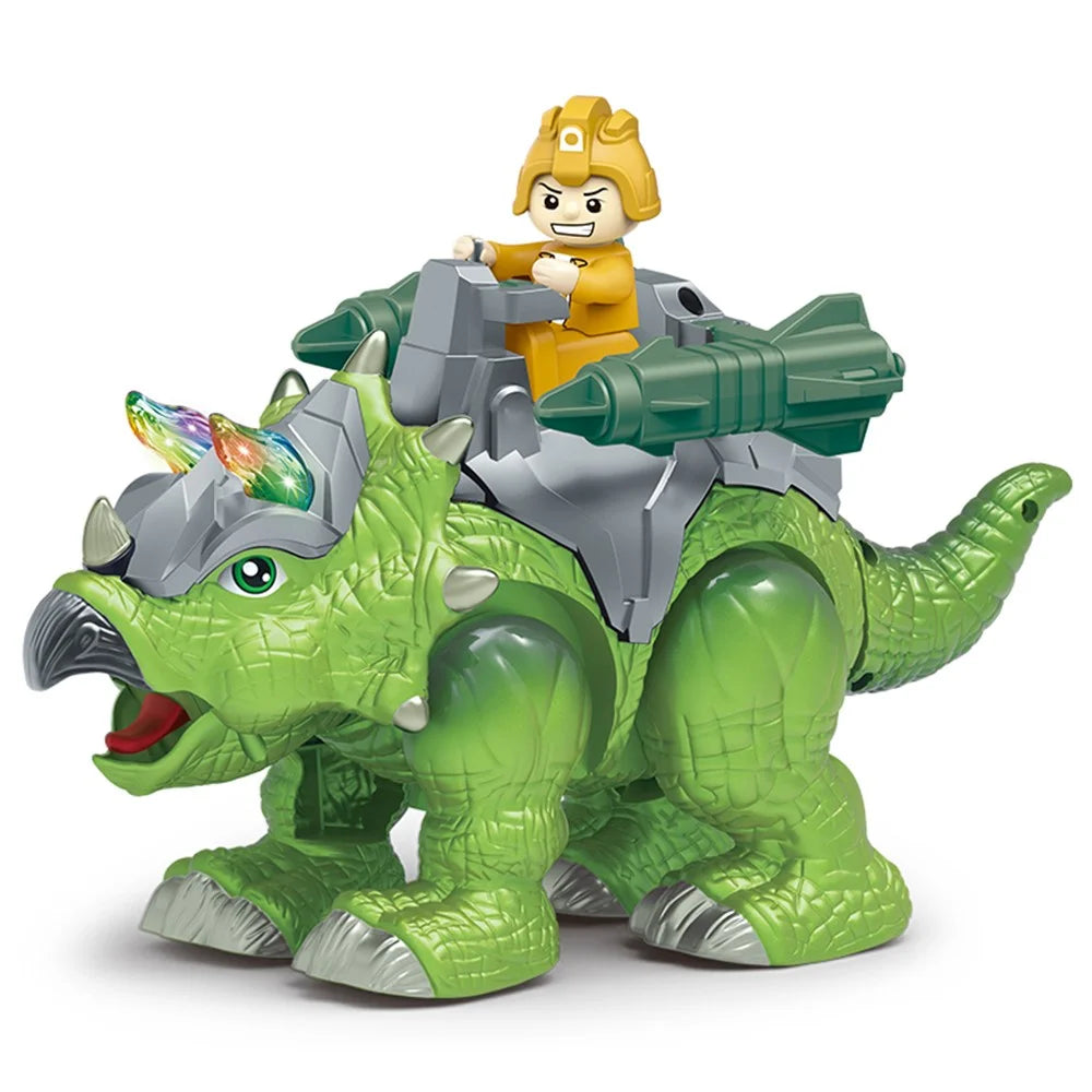 333-76 Kids Electric Toy Dinosaur Realistic Walking Roaring Spraying Light Toddler Toys - Green - 1