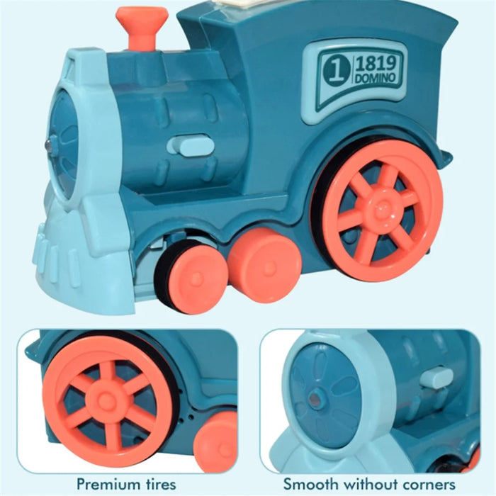 Automatic Laying Domino Blocks Electric Train Children Toy with Light and Sound Effects - Blue - 4