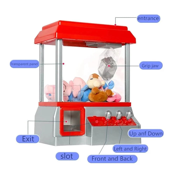 Electronic Arcade Claw Machine Toy Grabber Prize Dispenser Vending Machine Toy with 24 Coins for Kids Birthday Gift - 5