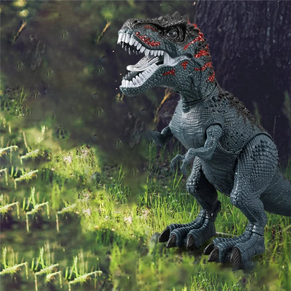 NY0 Walking Dinosaur Robot Toy with Moves Head Making Roaring Sound, Ground Graphic LED Light Projects Dinosaur Lays Eggs Toy for Boys Girls - Green - 2