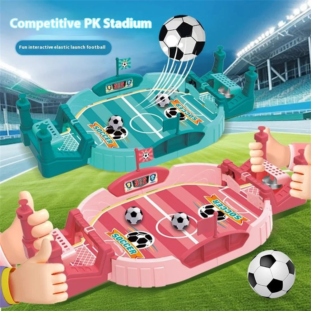 Mini Foosball Games with Bell Tabletop Football Soccer Pinball Sport Board Game for Kids Toy - Blue - 2