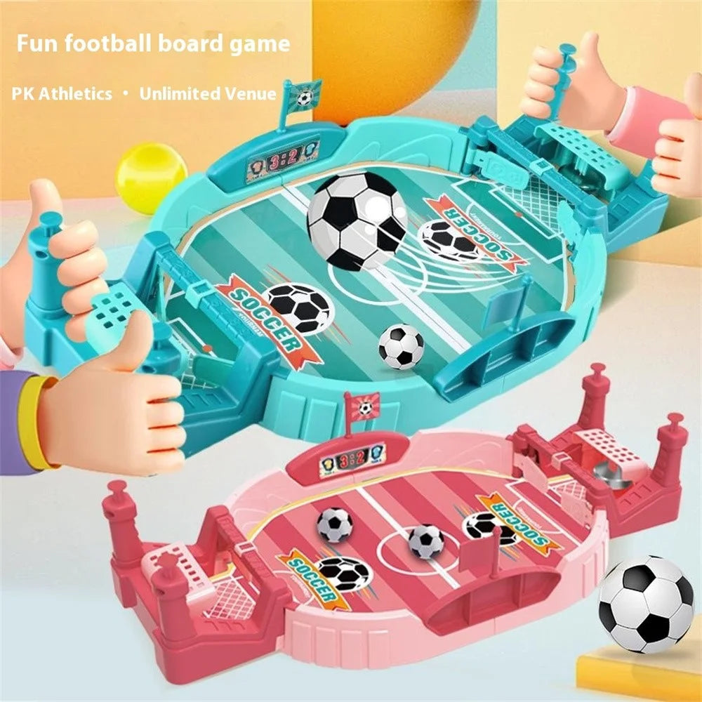 Mini Foosball Games with Bell Tabletop Football Soccer Pinball Sport Board Game for Kids Toy - Blue - 3